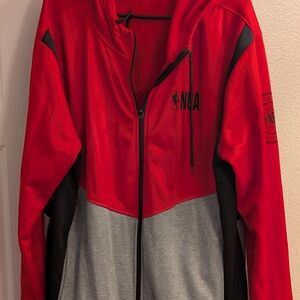 Red and Gray NBA Zip-Up Hoodie
